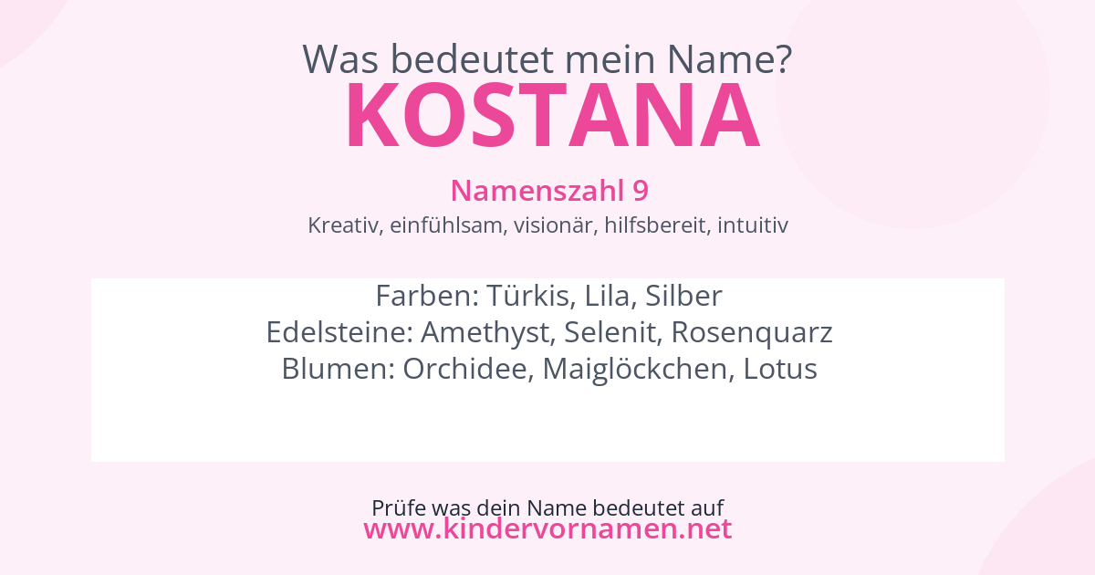 Was bedeutet der Name Kostana?
