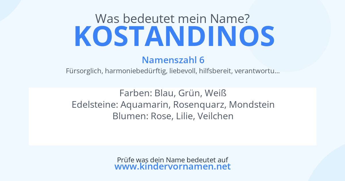 Was bedeutet der Name Kostandinos?