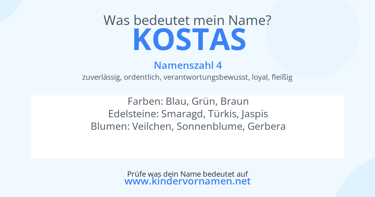 Was bedeutet der Name Kostas?