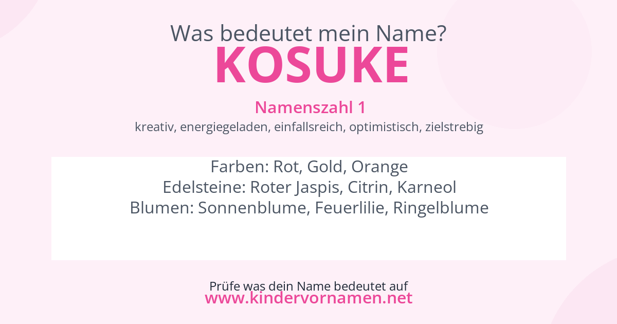 Was bedeutet der Name Kosuke?