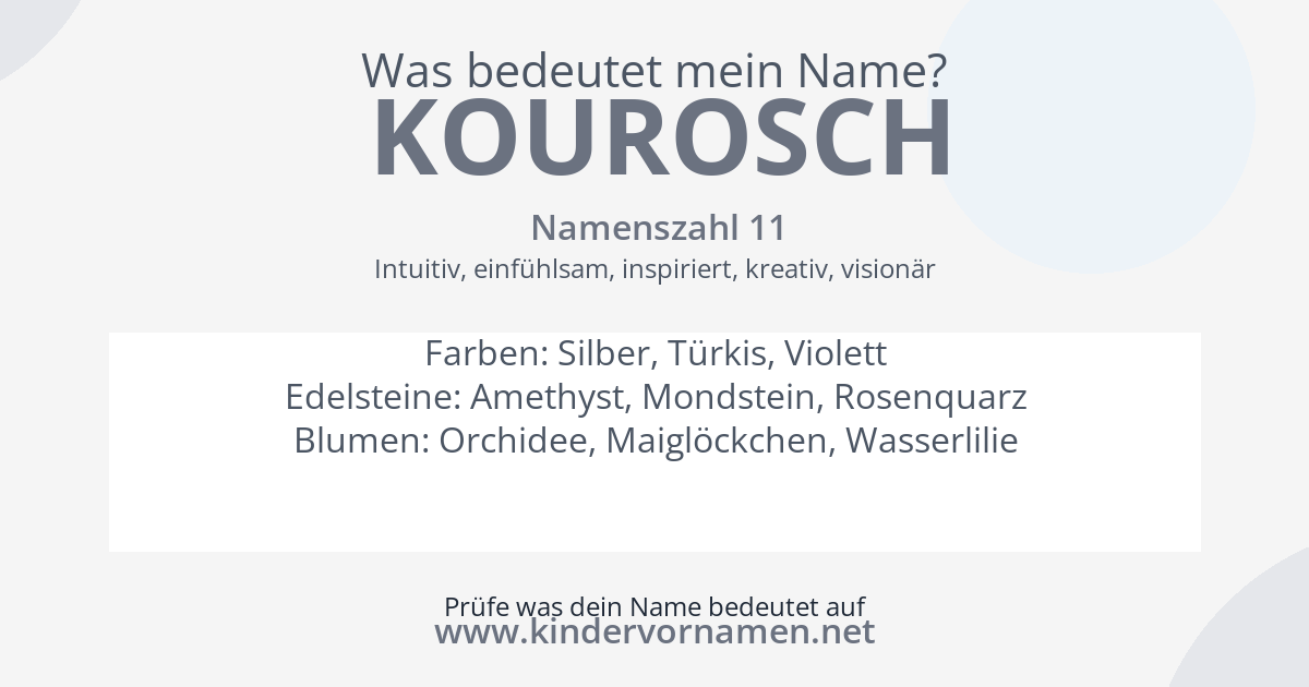 Was bedeutet der Name Kourosch?