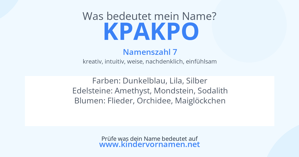 Was bedeutet der Name Kpakpo?