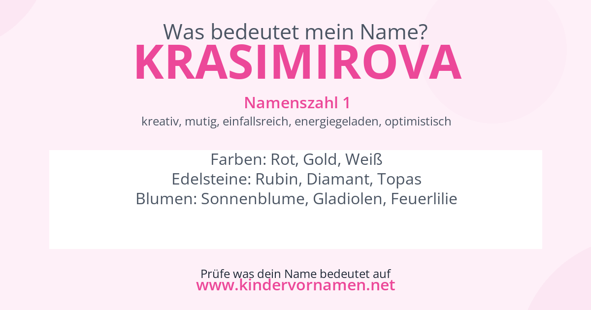 Was bedeutet der Name Krasimirova?