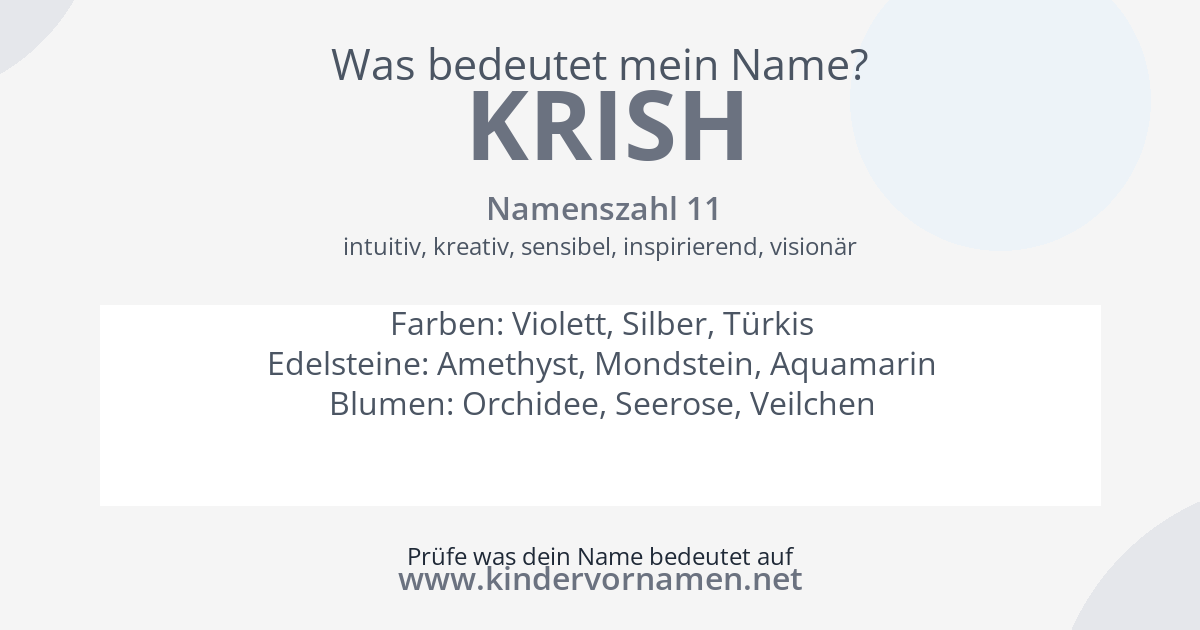 Was bedeutet der Name Krish?
