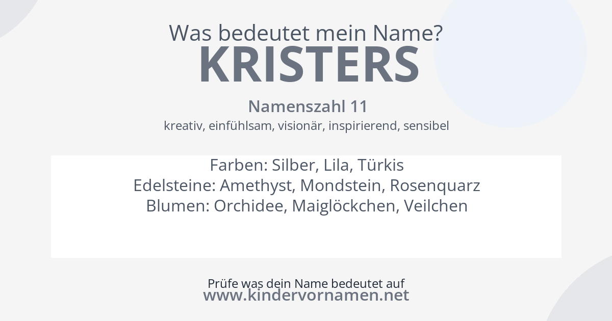 Was bedeutet der Name Kristers?