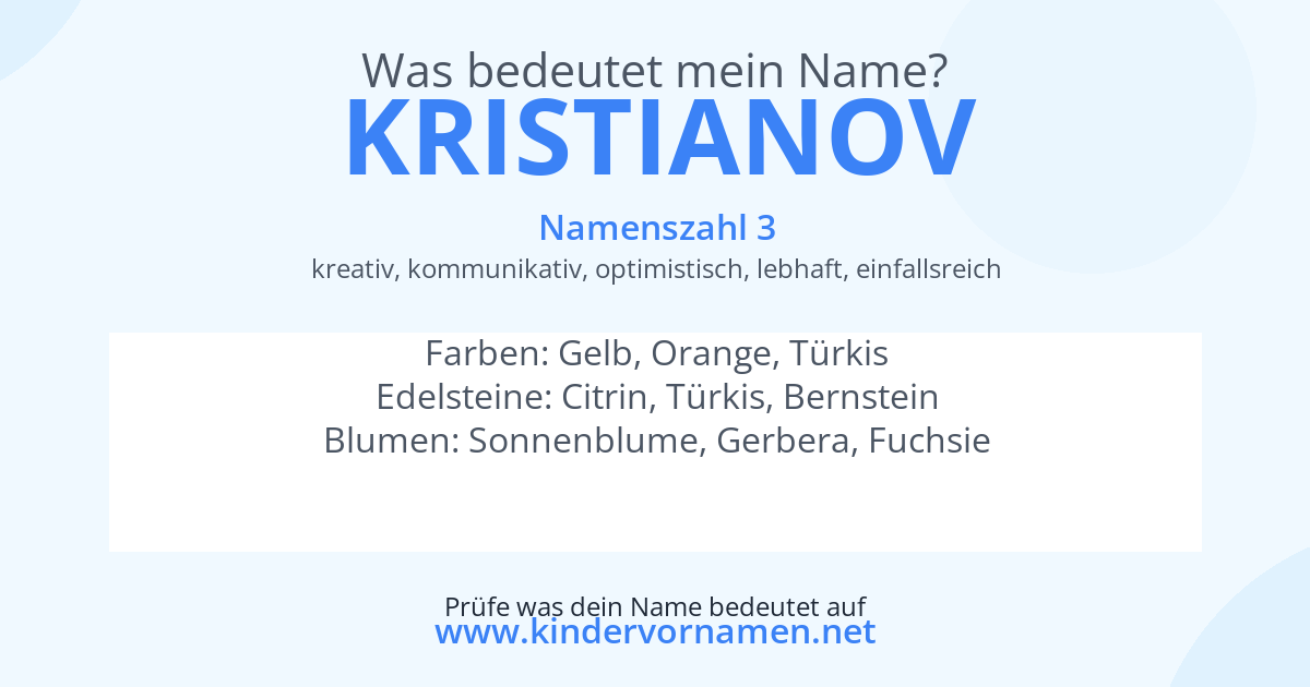 Was bedeutet der Name Kristianov?