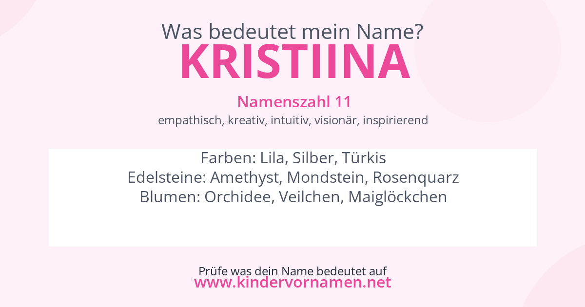 Was bedeutet der Name Kristiina?