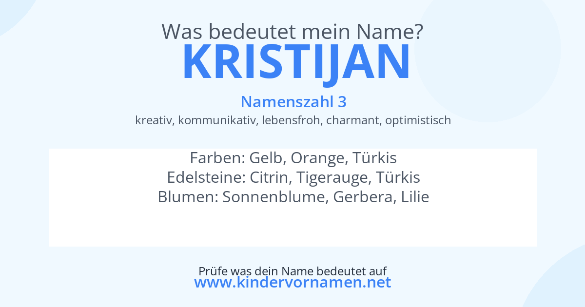 Was bedeutet der Name Kristijan?