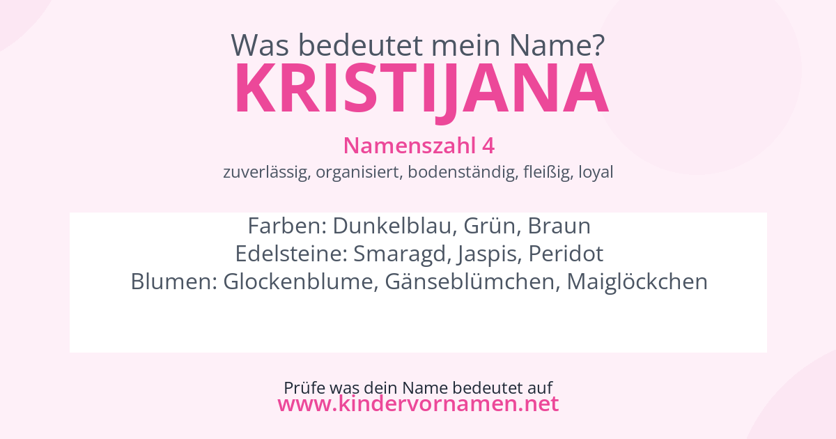 Was bedeutet der Name Kristijana?