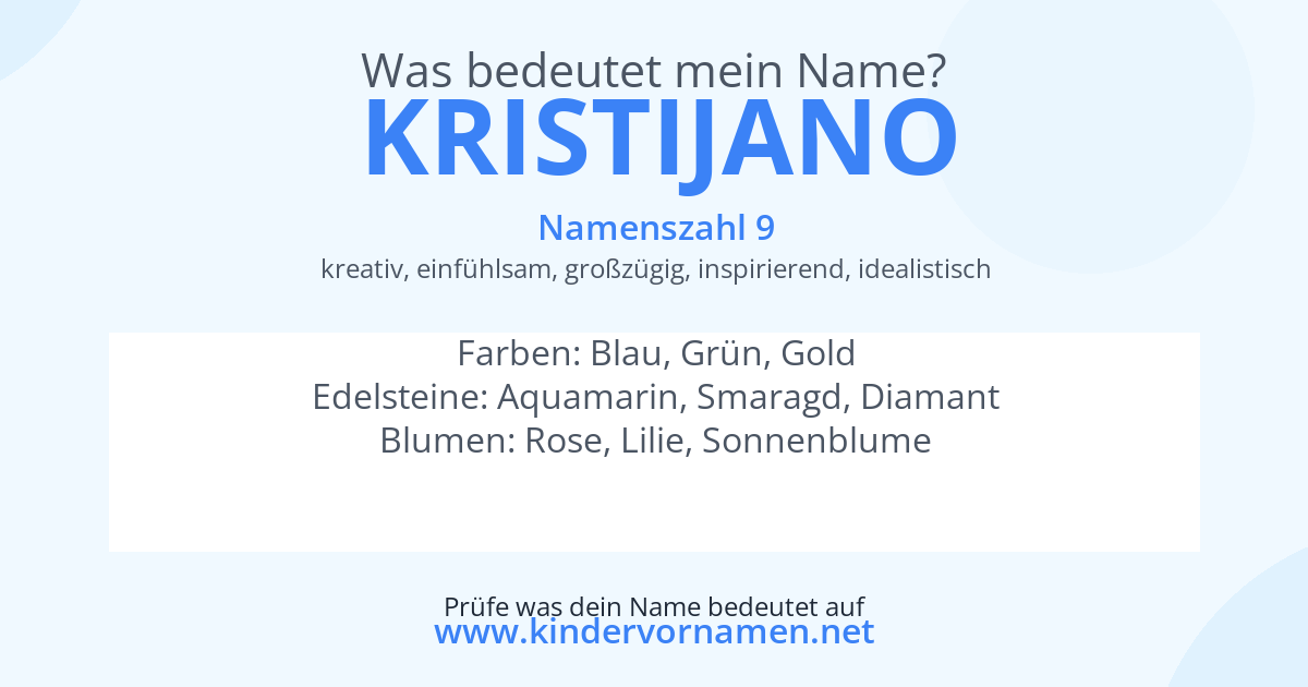 Was bedeutet der Name Kristijano?