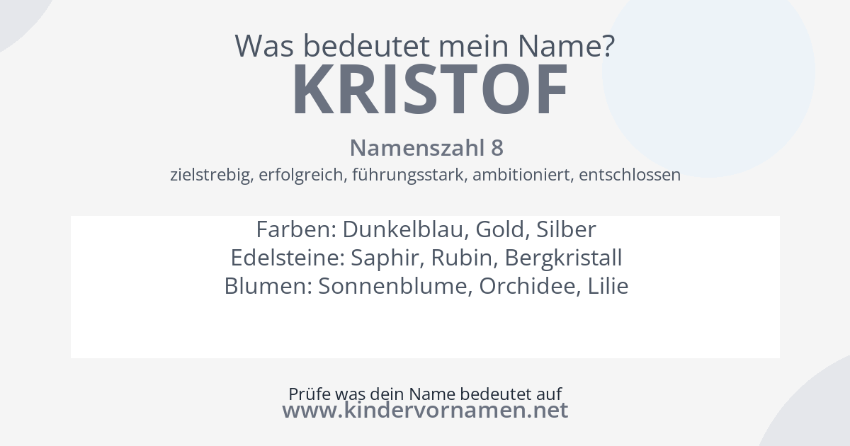 Was bedeutet der Name Kristof?