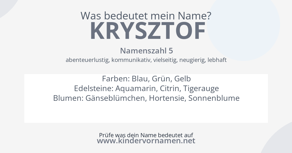 Was bedeutet der Name Krysztof?
