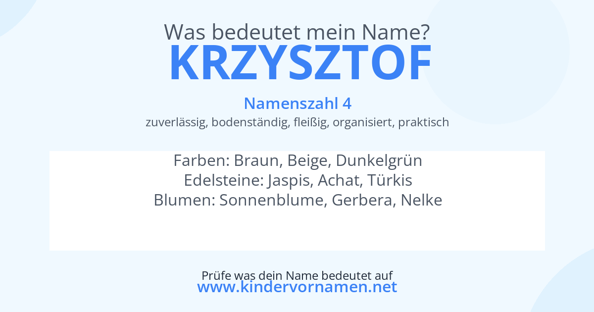 Was bedeutet der Name Krzysztof?