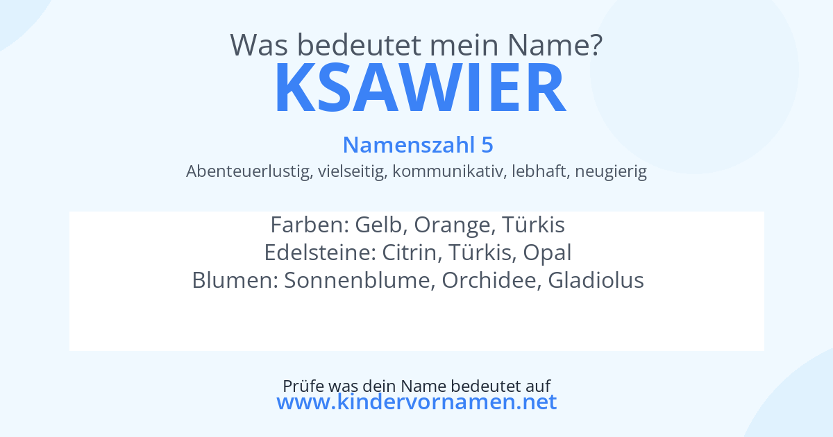 Was bedeutet der Name Ksawier?