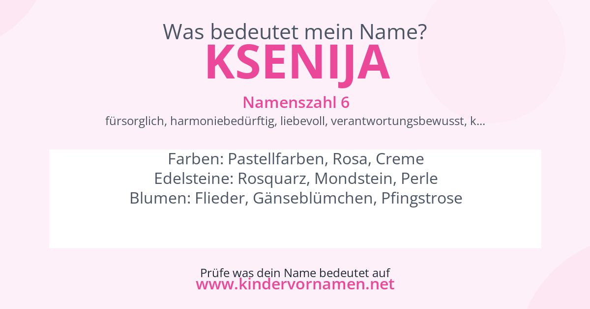 Was bedeutet der Name Ksenija?