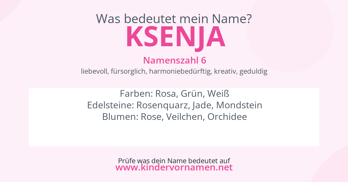Was bedeutet der Name Ksenja?