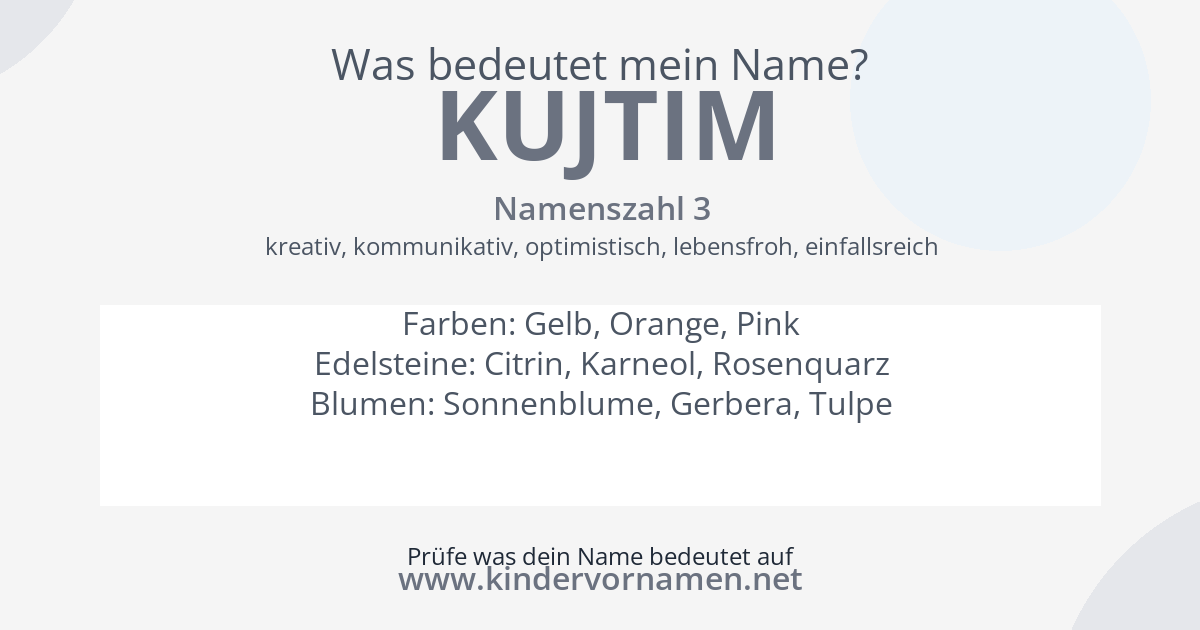 Was bedeutet der Name Kujtim?