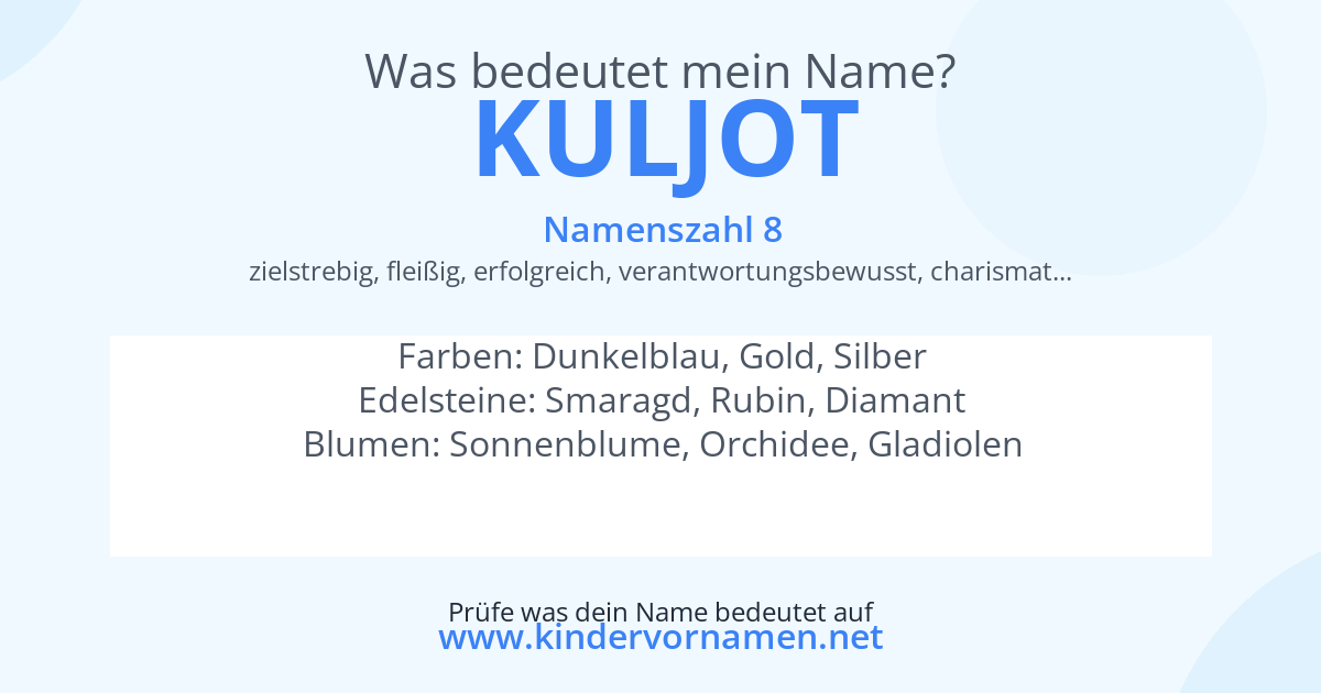 Was bedeutet der Name Kuljot?