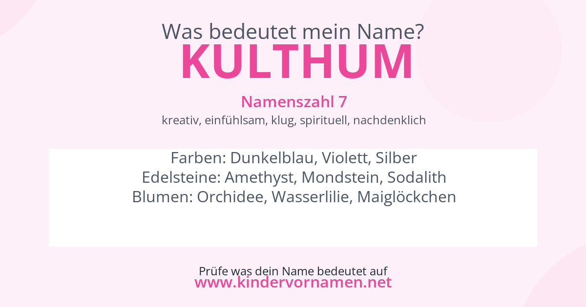 Was bedeutet der Name Kulthum?