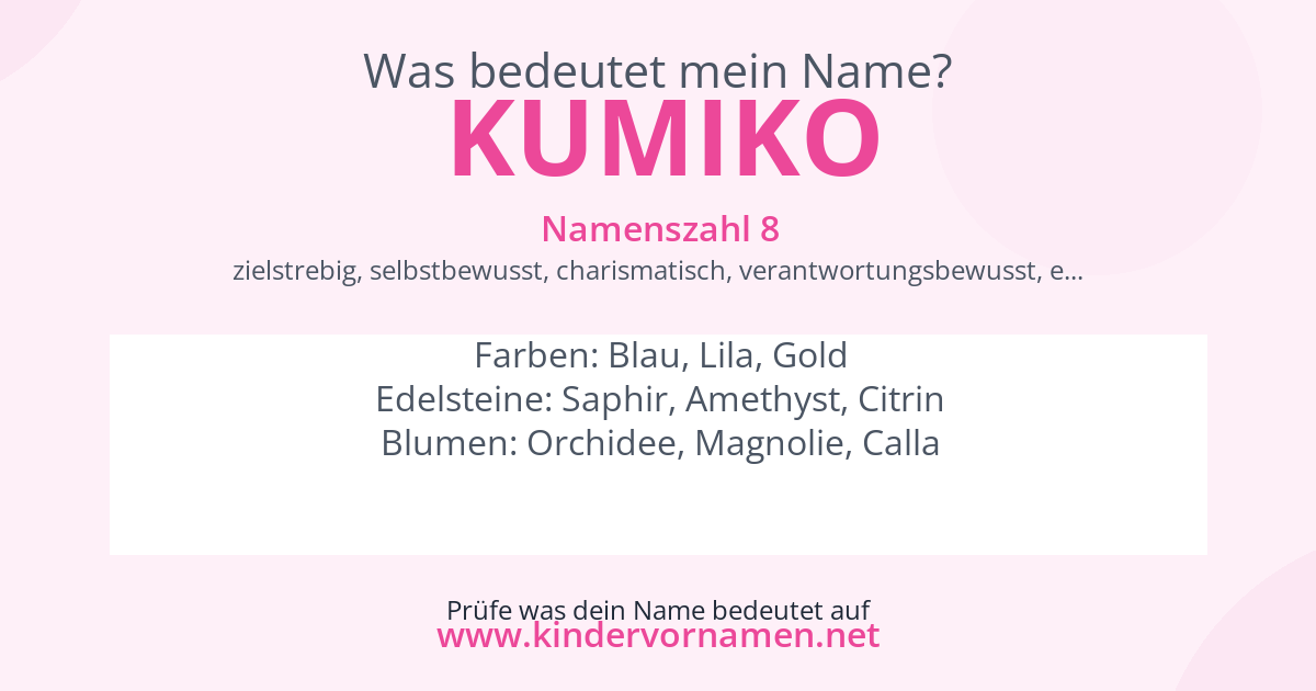 Was bedeutet der Name Kumiko?
