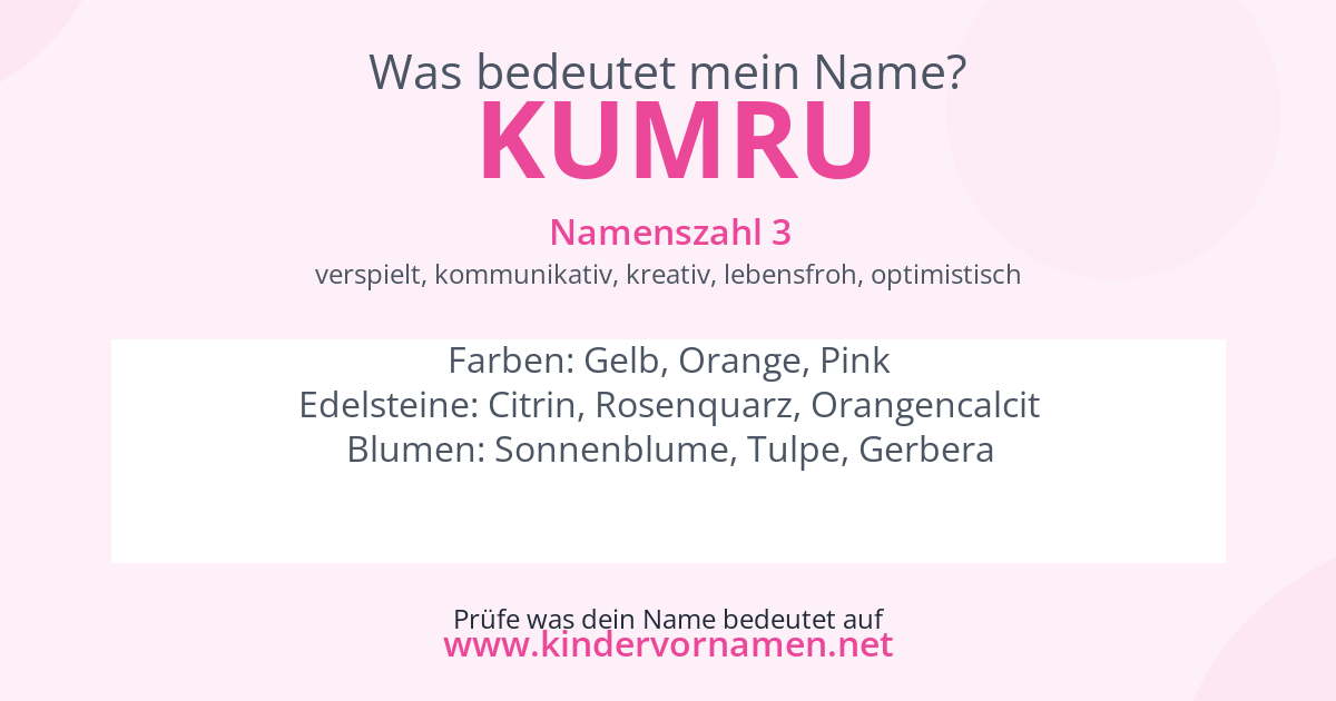 Was bedeutet der Name Kumru?