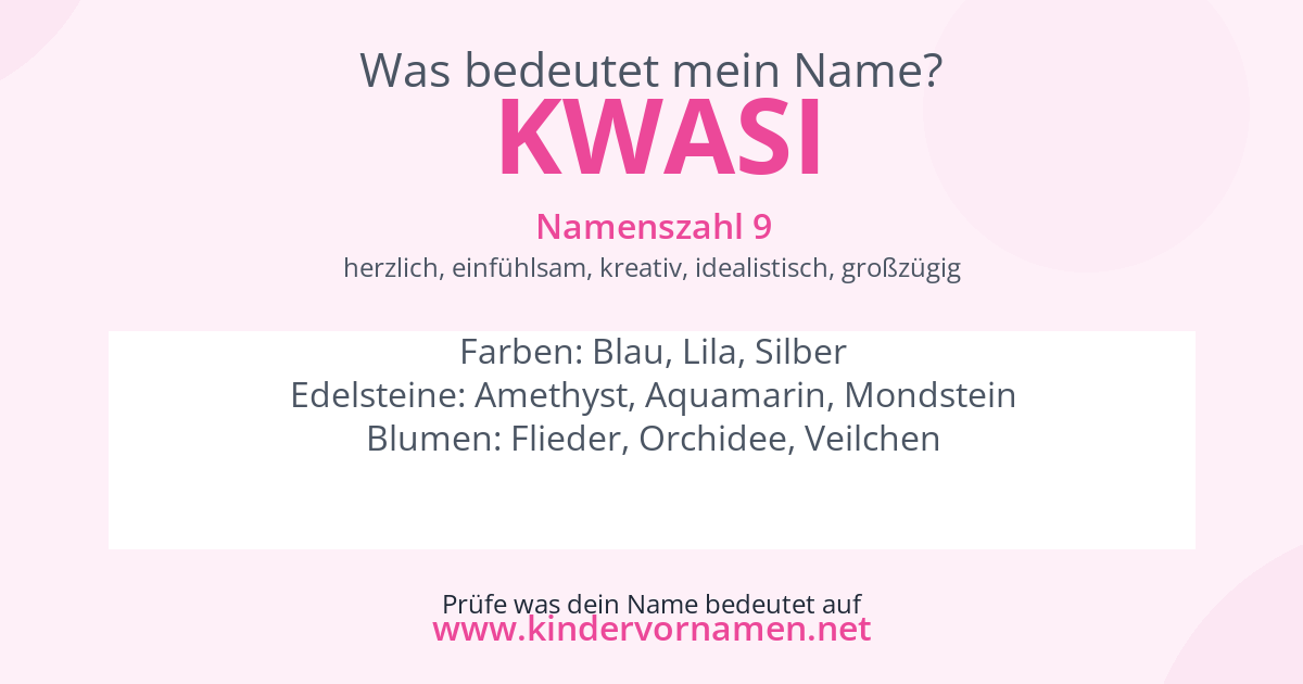 Was bedeutet der Name Kwasi?
