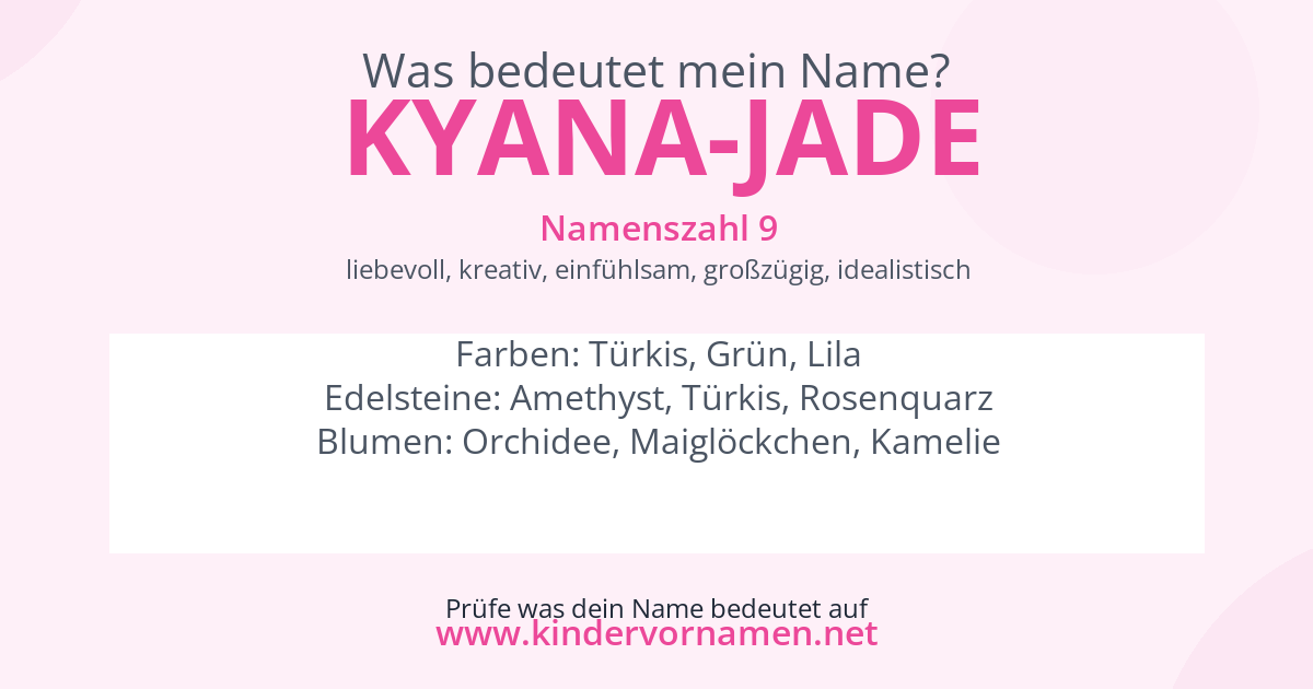 Was bedeutet der Name Kyana-Jade?