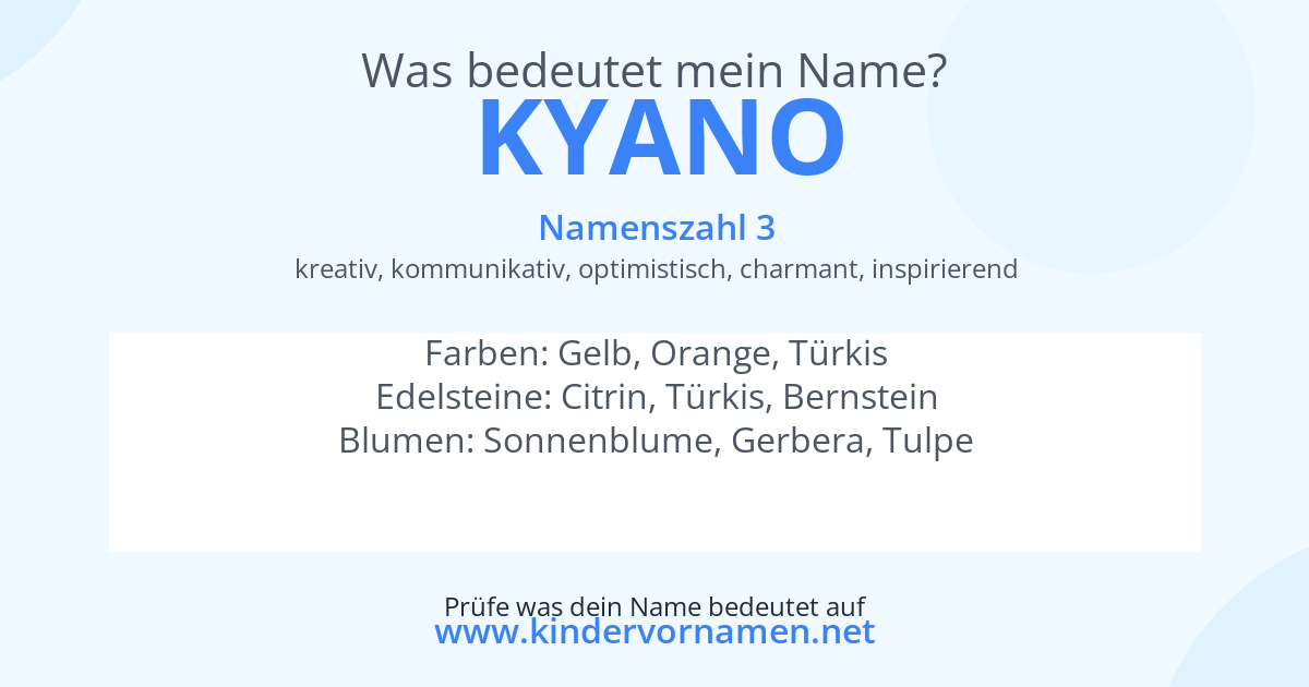 Was bedeutet der Name Kyano?