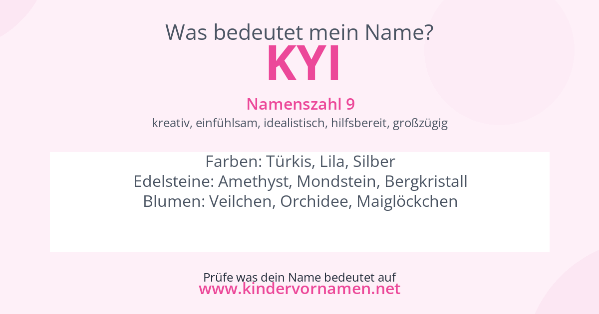 Was bedeutet der Name Kyi?