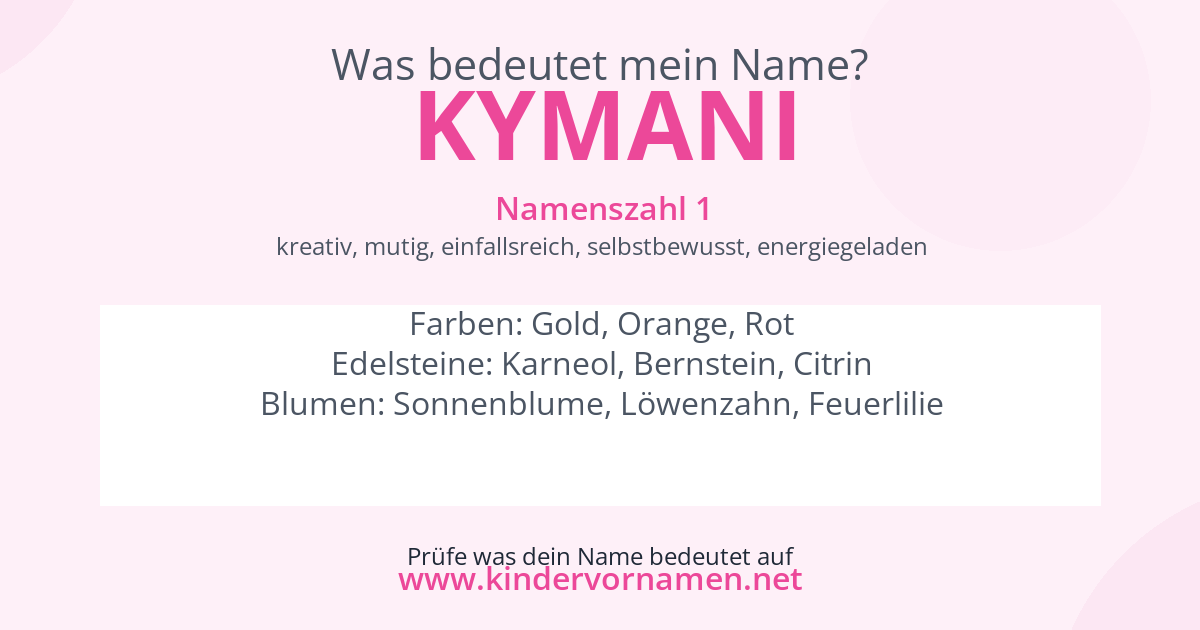 Was bedeutet der Name Kymani?