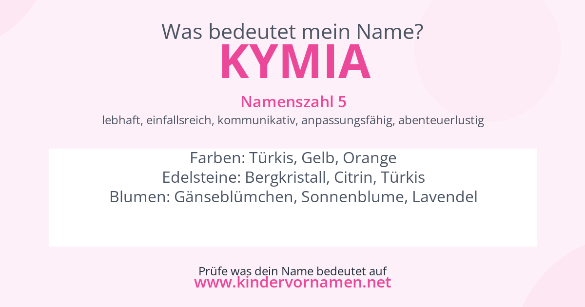 Was bedeutet der Name Kymia?
