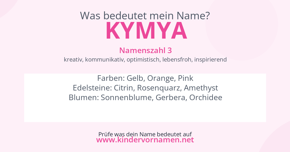 Was bedeutet der Name Kymya?