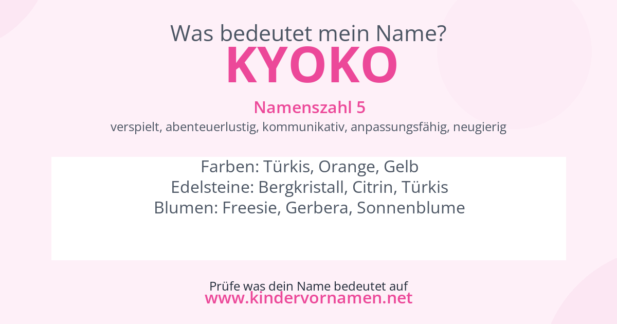 Was bedeutet der Name Kyoko?