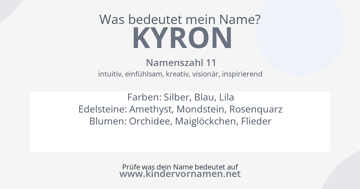 Was bedeutet der Name Kyron?