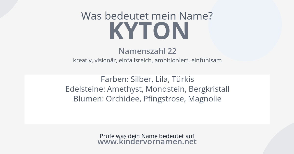 Was bedeutet der Name Kyton?
