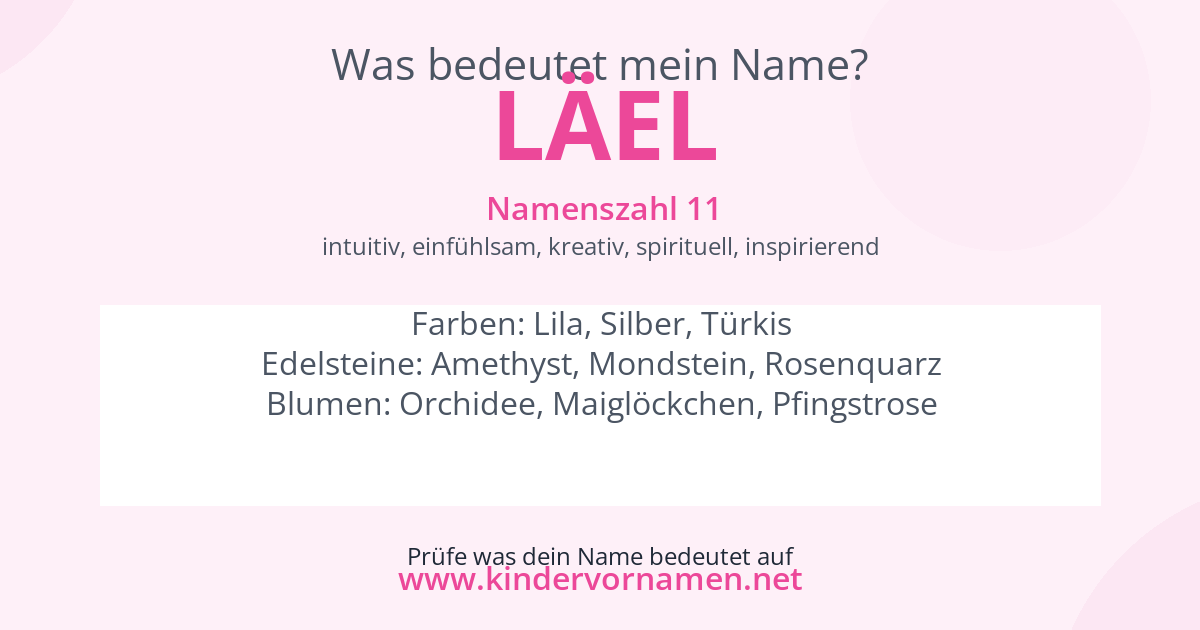Was bedeutet der Name Läel?