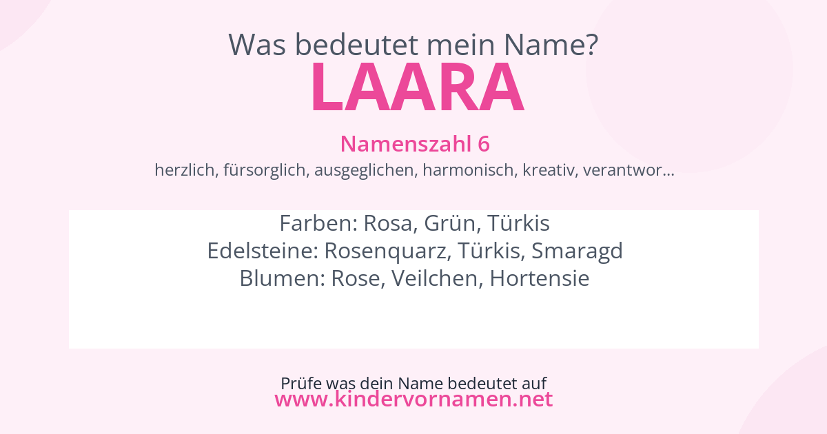 Was bedeutet der Name Laara?