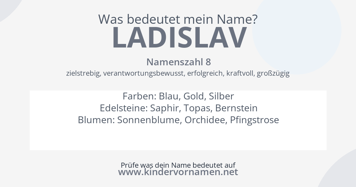 Was bedeutet der Name Ladislav?
