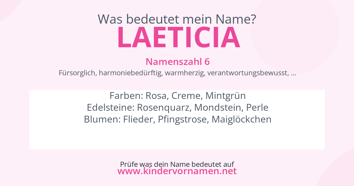 Was bedeutet der Name Laeticia?