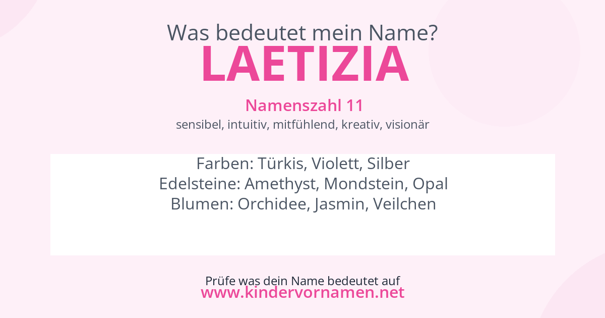Was bedeutet der Name Laetizia?