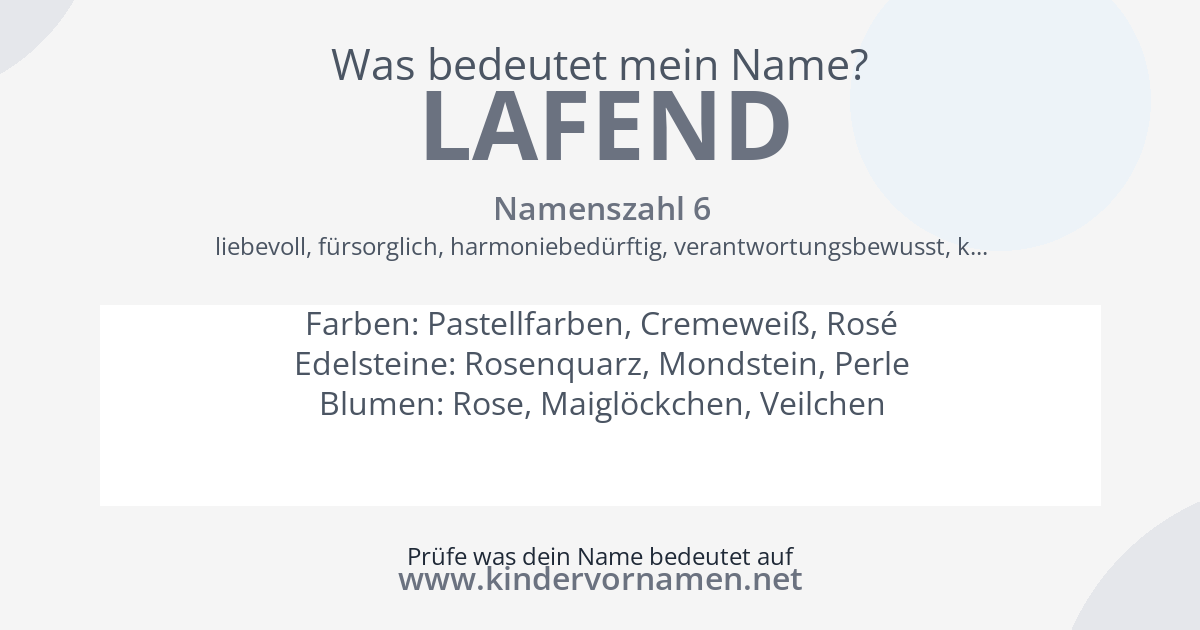 Was bedeutet der Name Lafend?