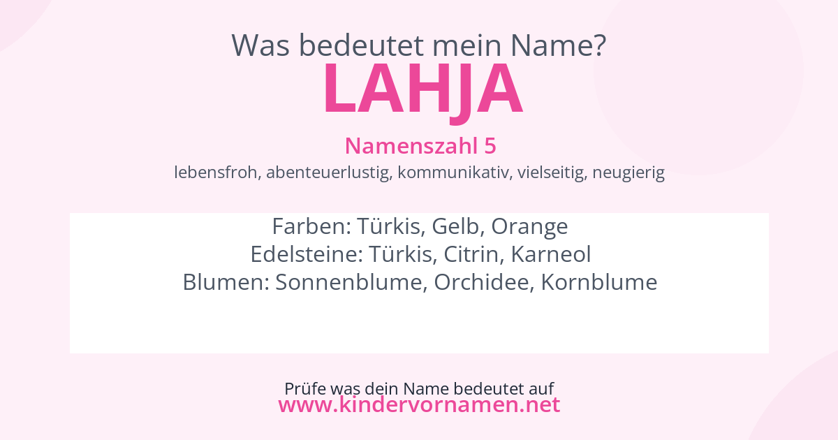 Was bedeutet der Name Lahja?