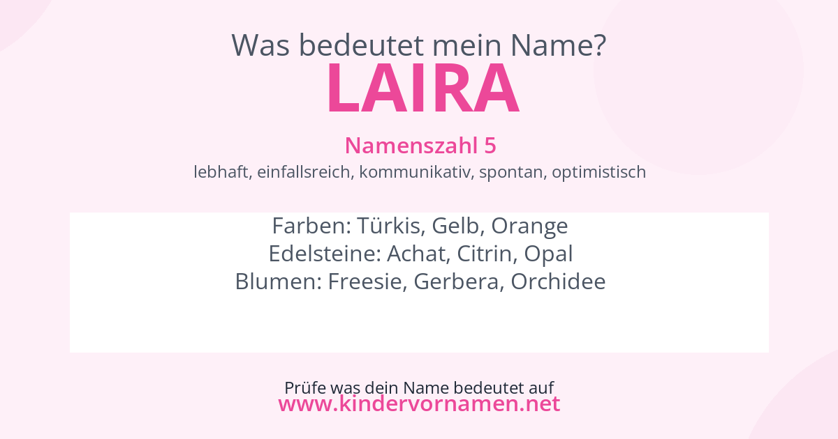 Was bedeutet der Name Laira?