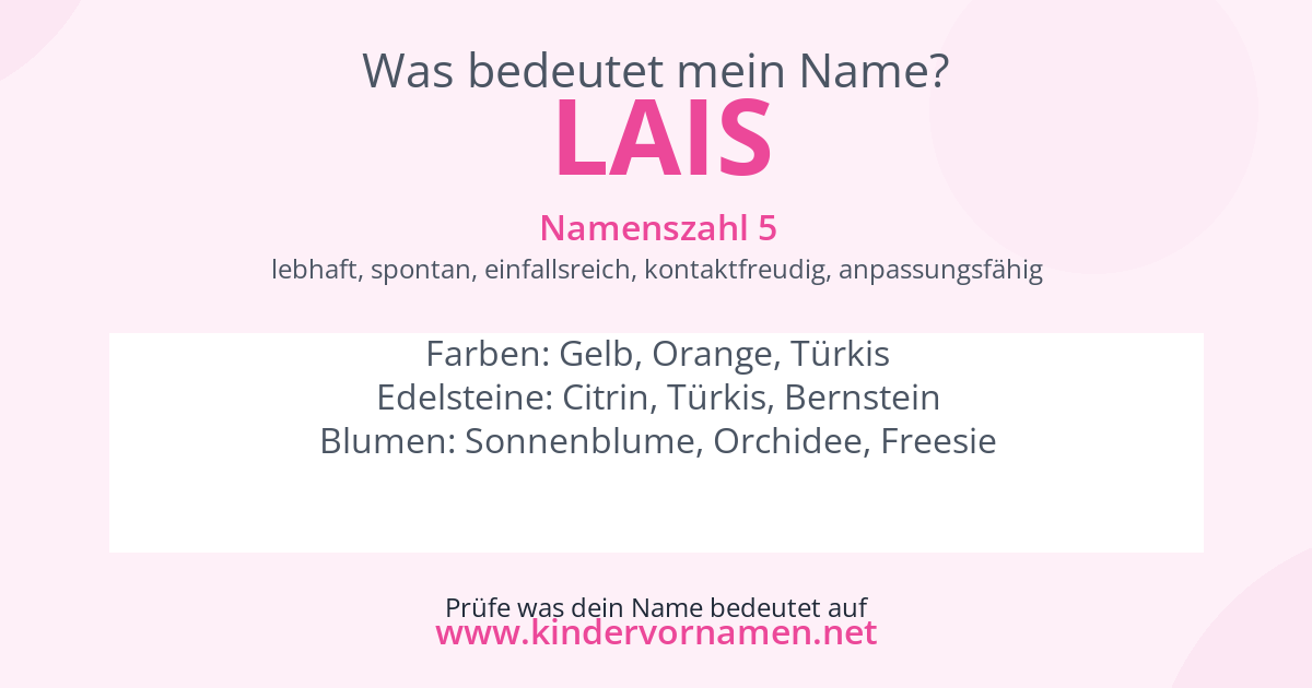 Was bedeutet der Name Lais?