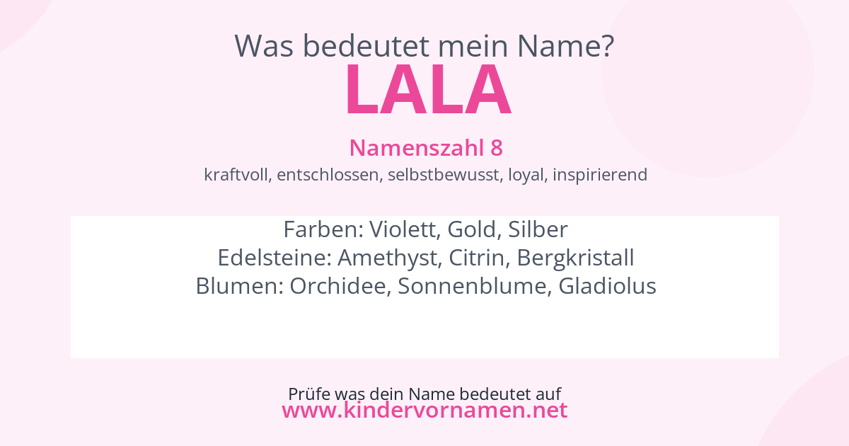 Was bedeutet der Name Lala?