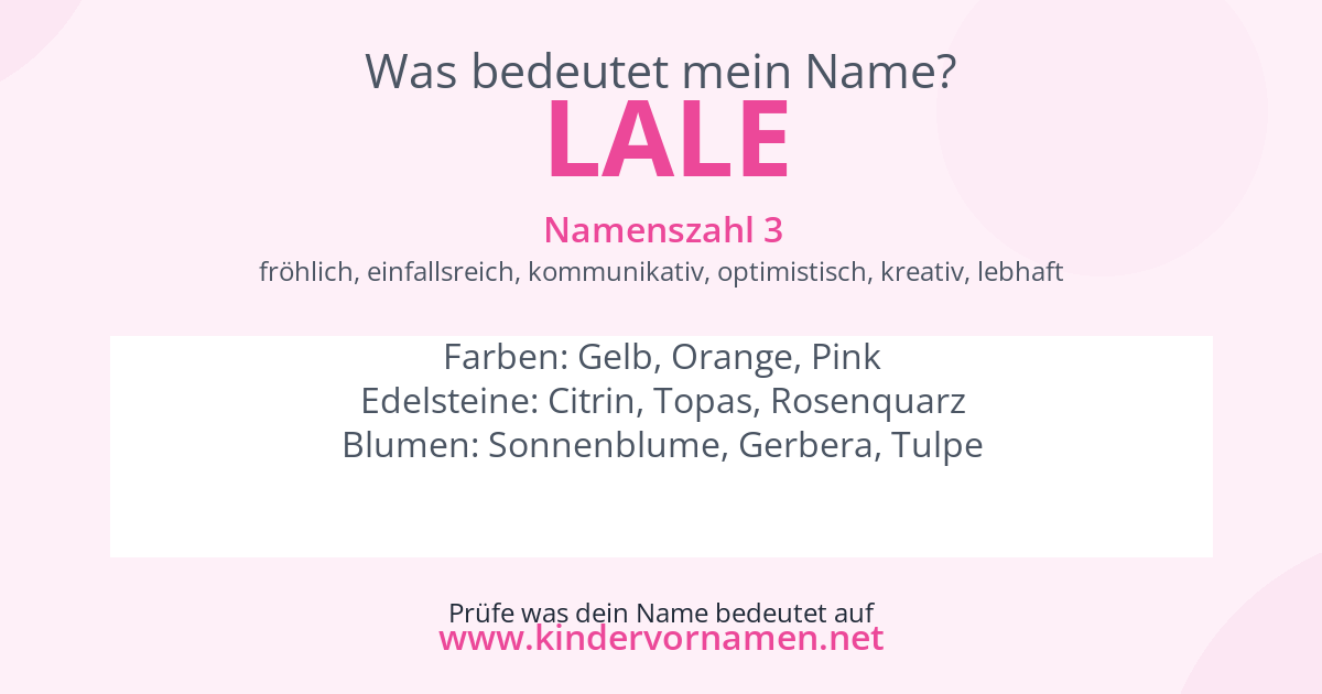 Was bedeutet der Name Lale?