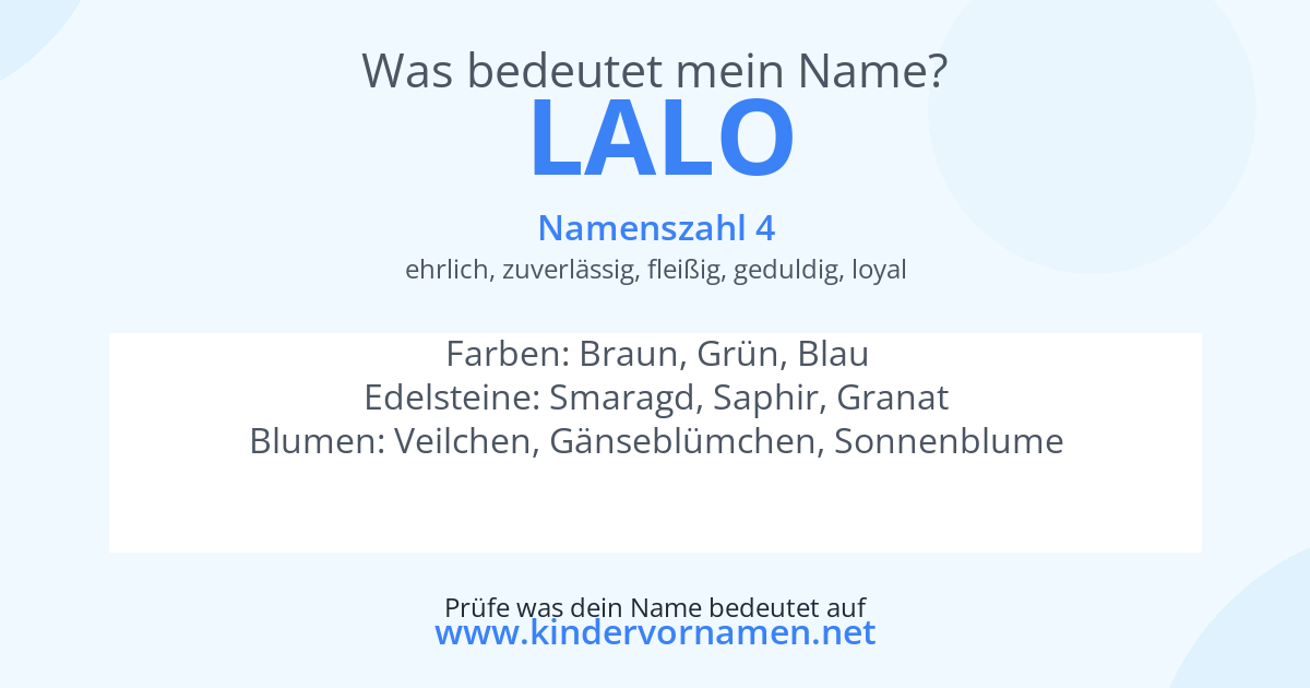 Was bedeutet der Name Lalo?