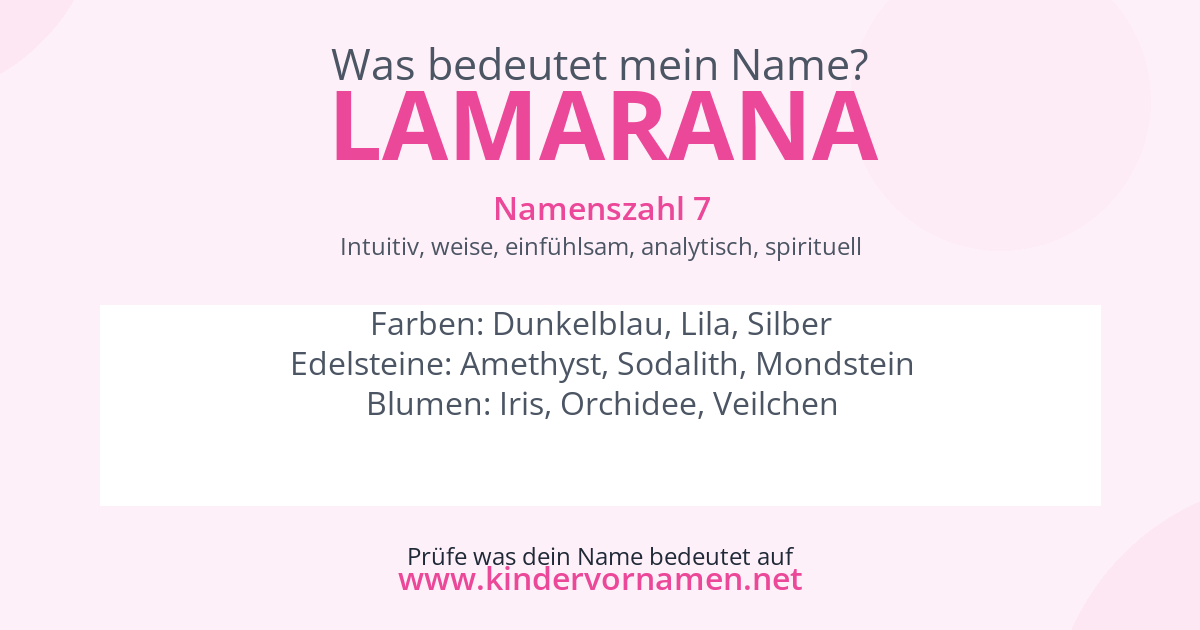 Was bedeutet der Name Lamarana?
