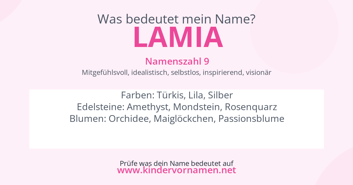 Was bedeutet der Name Lamia?