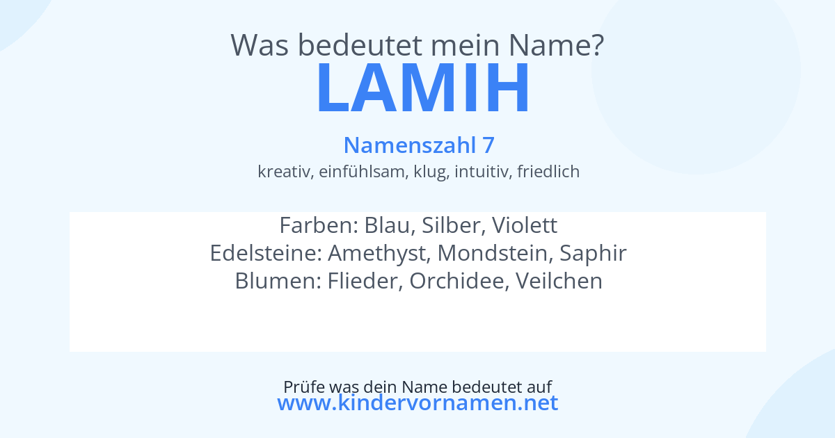 Was bedeutet der Name Lamih?